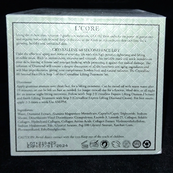 NEW! Crystalline 60 Sec Face Lift by L'core Paris - Picture 3 of 6
